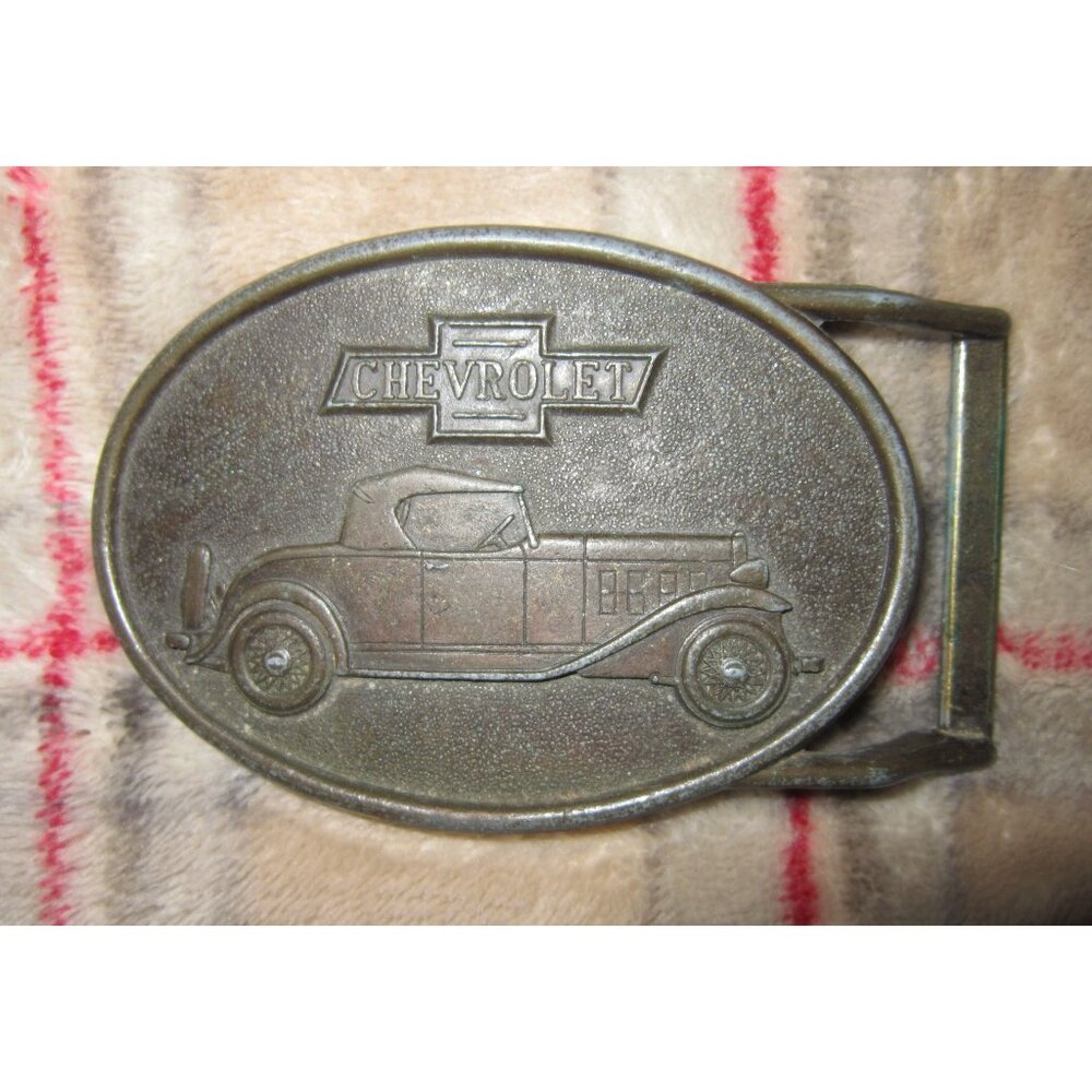 Rjr R.J. Roberts Co. Chevrolet Chevy Belt Buckle Classic Antique Car Michigan